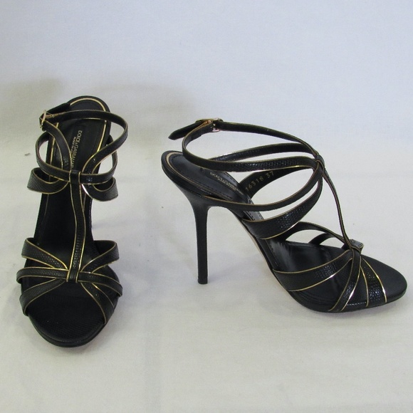 Elegant Black Strappy Heels - Picture 1 of 7